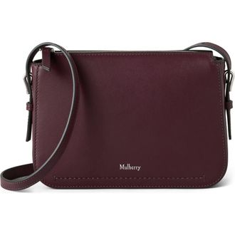 Mulberry Clovelly Leather Crossbody Bag in Black Cherry at Nordstrom