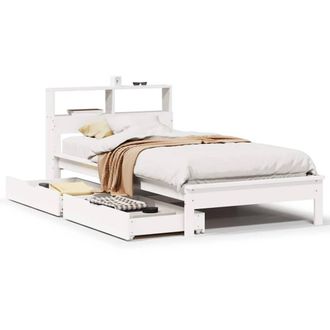 Berkfield Home Bookcase Bed without Mattress White 100x200 cm Solid Wood Pine
