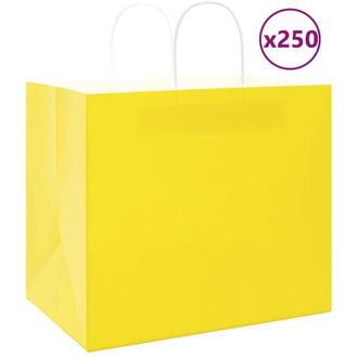 vidaXL Vidaxl - Bolsas De Papel Con Asas 250 Uds Amarillas 32x22x28 Cm