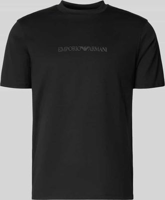 Emporio Armani Regular Fit T-Shirt mit Logo-Detail in Black, Gr&ouml;&szlig;e XXXL