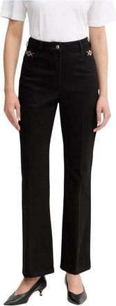 Patou Logo-geborduurde flared jeans - Dames - Regular Fit Jeans - Zwart - M - Katoen - Jeans