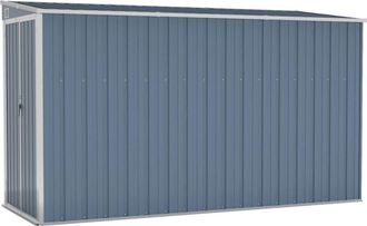 vidaXL Cobertizo de jardín pared acero galvanizado gris 118x288x178 cm Vidaxl