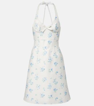 Shushu/Tong Floral halterneck cotton minidress