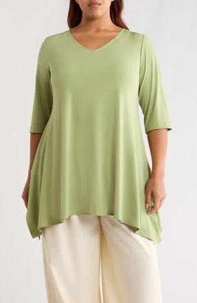 Vikki Vi Handkerchief Hem Tunic Top in Pistachio at Nordstrom, Size 3 X