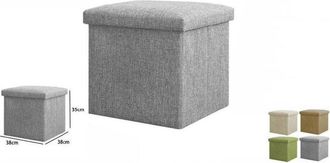 Trade Shop Trade Shop - Pouff Puff Pouf Contenitore Imbottito Con Seduta In Tessuto 38 X 38 X 35cm 69587