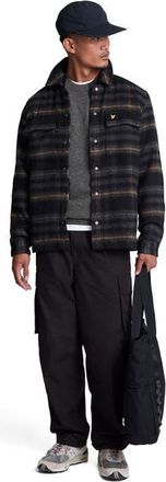 Lyle & Scott Lambswool Blend Crew Neck Sweater in Charcoal Marl at Nordstrom, Size Xx-Large