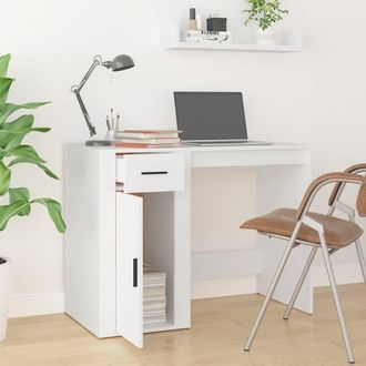 Berkfield Home Elegant Desk White 100x49x75 cm Engineered Wood | Size: 100 x 49 x 75 cm