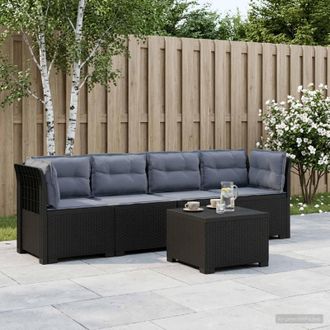 vidaXL Vidaxl Divano Da Giardino A 4 Posti Con Cuscini In Stile Rattan Pp