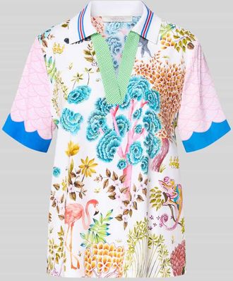 Herzen&rsquo;s Angelegenheit Blusenshirt aus Seide-Elasthan-Mix im Allover-Look in Offwhite, Gr&ouml;&szlig;e 34