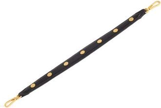 Hammitt Rivet Leather Bag Strap in Black Pebbled/Brushed Gold at Nordstrom