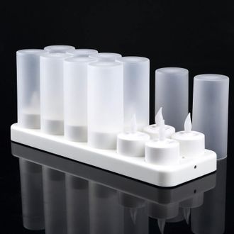 No Brand 12 Velas Led Recargables, Blancas, Para Navidad, 12 Velas Led Recargables Con Control Remoto