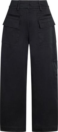 Proenza Schouler Talla Broeken - Dames - Straight fit broeken - Zwart - 2XS - Katoen - Broeken