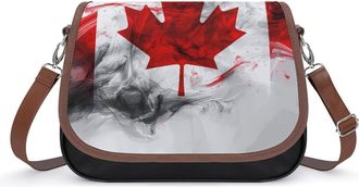 Generic Canada Flag with Smoking Small Womens Crossbody Bags Shoulder Handbag with Adjustable Strap for Travel