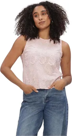 Object Object, Tops, Dames, Roze, L, Objmya S/L RE O-Neck TOP