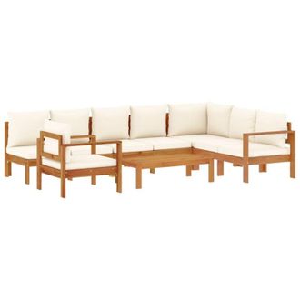 vidaXL Set De Sof&aacute;s De Jard&iacute;n Con Cojines 6 Pzas Madera Maciza Acacia