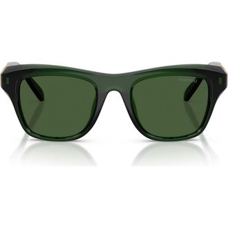 Swarovski 50mm Small Pillow Sunglasses in Milky Dark Green /Dark Green at Nordstrom