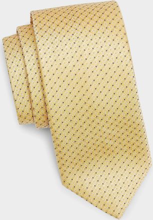 Canali Men & apos;s Micro Quadratti Woven Silk Tie