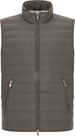 Brunello Cucinelli Gewatteerd Vest - Heren - Bodywarmers - Groen - 3XL - Jassen