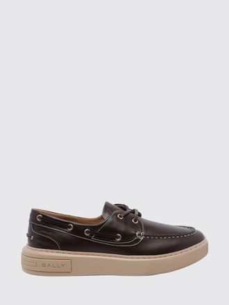 Bally Smooth Calfskin Boat Shoes with Embossed Logo