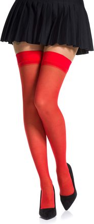 Romartex 20 DEN Elastane Hold Ups Stockings with Smooth Rubber Band, S, red