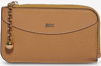 Chloé Kartenetui mit Reissverschluss aus genarbtem und Crinkle-Leder Chloé Sphere