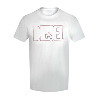 Diesel Unisex Logo Outline T-shirt voor volwassenen (Helder wit)