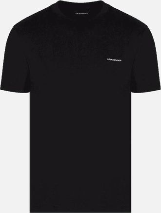 Emporio Armani Mens ASV Print Logo Black T-Shirt - Size: 36