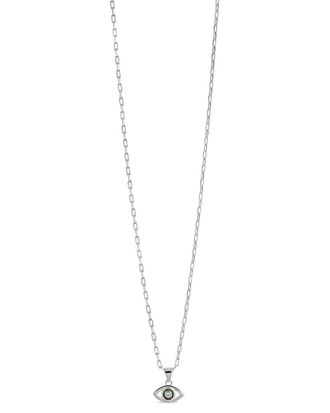 Sterling Forever Rhodium Plated Pearl Cz Leidy Pendant Necklace