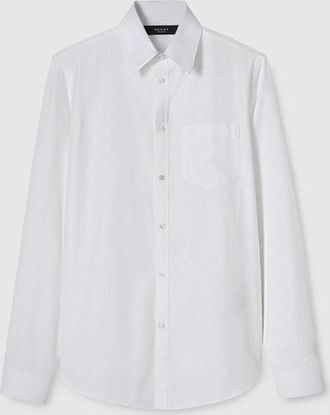 Gucci GG Cotton Poplin Shirt, Size 15++, White, Ready-to-wear