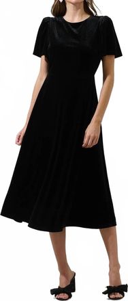 Sugarlips Mirba Velvet A-Line Midi Dress In Black