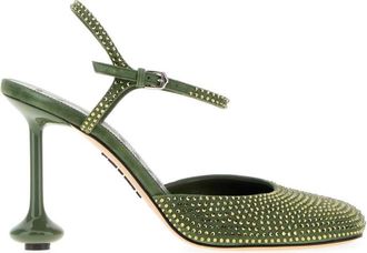 Loewe Green Ankle Strap Heels