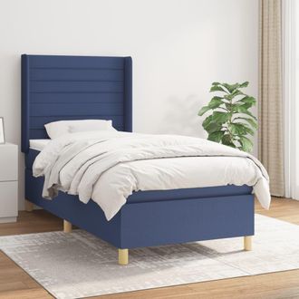 vidaXL Vidaxl - Cama Box Spring Con Colch&oacute;n Tela Azul 90x200 Cm