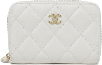 Chanel White Grained Calfskin Coin Purse/Coin Case (Pre-Owned)