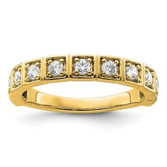 Diamond2Deal 14k Gold Lab Grown Diamond Wedding Band Ring 1/2Ct Clarity- VS Color- G-H
