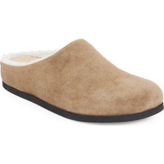 Common Projects Suede & Genuine Shearling Clog in Nut at Nordstrom Rack, Size 12Us / 42Eu