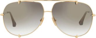 Dita Eyewear Talon Grey to Clear Gradient with Gold Flash Pilot Unisex Sunglasses 23007D 18K 62