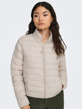 Only Outdoorjacke ONLY ONLTAHIA LW QUILTED JACKET OTW NOOS, Damen, Gr. XS, pumice stone, Web, Obermaterial: 100% Nylon, unifarben, regular fit kurz, eingef