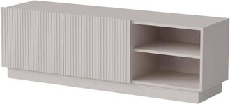 Dmora Mobile porta TV Finita, Madia da salotto con due ante battenti, Design minimal e moderno, 150x40 h48 cm, Beige