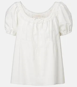 Faithfull The Brand Galle lace-trimmed cotton top