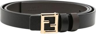 Fendi FF Riem - Dames - Riemen - Zwart - 85 CM - Leer - Accessoires