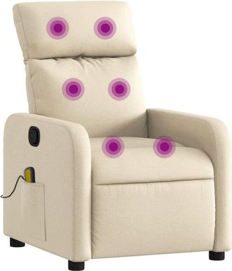 vidaXL Vidaxl - Sill&oacute;n De Masaje Reclinable De Tela Crema