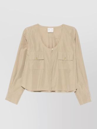 Forte_Forte long sleeve top front pockets detail