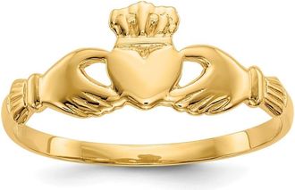 Diamond2Deal 14k Yellow Gold Claddagh Ring