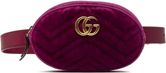 Gucci Pre-owned Gucci GG Marmont Matelasse Velvet Belt Bag Ladies WVRGVIJOMNDCR096