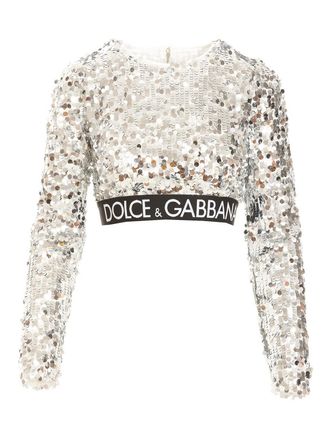 Dolce & Gabbana Sequined cropped top