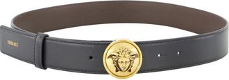 Versace Leren Riem 3.5 cm - Dames - Riemen - Zwart - 80 CM - Leer - Accessoires