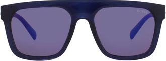 Guess Blue Mirror Square Mens Sunglasses GO00068 84C 55