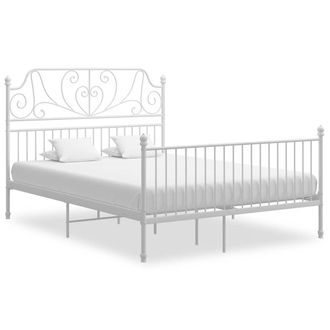 vidaXL Giroletto Bianco In Metallo 160x200 Cm - Vidaxl