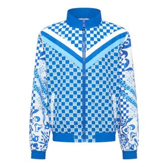 Carlo Colucci Tracksuit Jacket Mosaic Legacy - Heren - Zomerjassen - Blauw - L - Polyester - Jassen