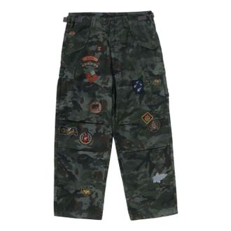A Bathing Ape Hybrid Camo Multi Badge Cargo Pants Green 0ZXPTM311521RGRD